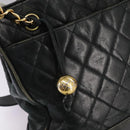 CHANEL Matelasse Chain Shoulder Bag Leather Gold Black CC Auth 108965-18