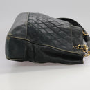 CHANEL Matelasse Chain Shoulder Bag Leather Gold Black CC Auth 108965-4