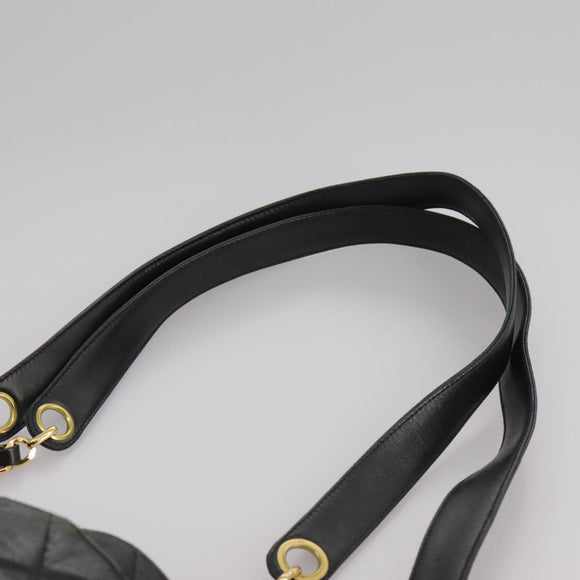 CHANEL Matelasse Chain Shoulder Bag Leather Gold Black CC Auth 108965