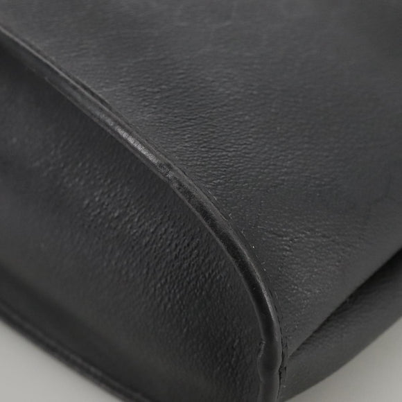 Christian Dior Honeycomb Canvas Shoulder Bag PVC Leather Black Gold Auth 109067