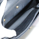 Christian Dior Honeycomb Canvas Shoulder Bag PVC Leather Black Gold Auth 109067-11