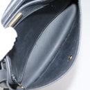 Christian Dior Honeycomb Canvas Shoulder Bag PVC Leather Black Gold Auth 109067-21