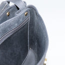 Christian Dior Honeycomb Canvas Shoulder Bag PVC Leather Black Gold Auth 109067-22