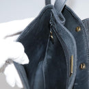 Christian Dior Honeycomb Canvas Shoulder Bag PVC Leather Black Gold Auth 109067-23