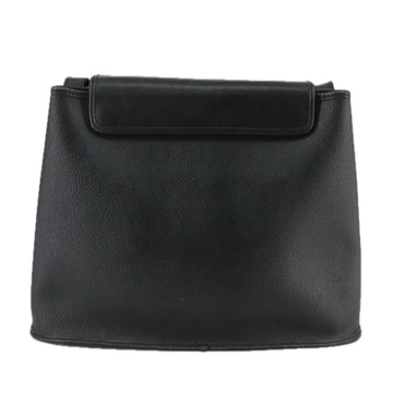 Christian Dior Honeycomb Canvas Shoulder Bag PVC Leather Black Gold Auth 109067 - 0