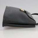 Christian Dior Honeycomb Canvas Shoulder Bag PVC Leather Black Gold Auth 109067-4