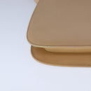 PRADA Shoulder Bag Leather Beige Silver Auth 109082-9