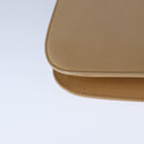 PRADA Shoulder Bag Leather Beige Silver Auth 109082-15