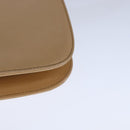 PRADA Shoulder Bag Leather Beige Silver Auth 109082-16