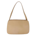 PRADA Shoulder Bag Leather Beige Silver Auth 109082-13