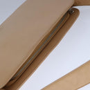 PRADA Shoulder Bag Leather Beige Silver Auth 109082-6