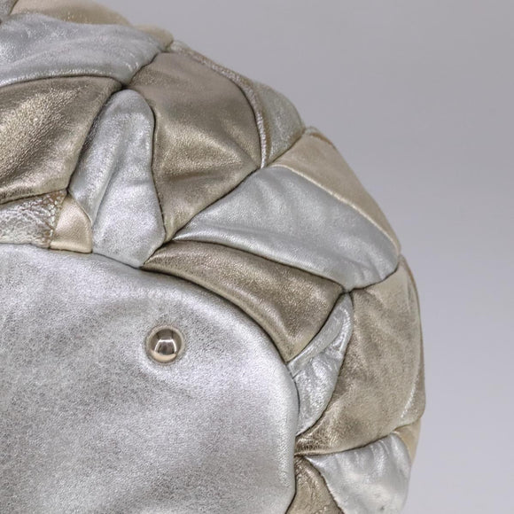 Miu Miu Tote Bag Leather 2way Silver Auth 109096