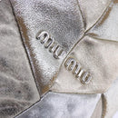 Miu Miu Tote Bag Leather 2way Silver Auth 109096-10