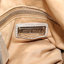 Miu Miu Tote Bag Leather 2way Silver Auth 109096-17