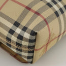 BURBERRY Nova Check Shoulder Bag PVC Leather Beige Brown gold Auth 109099-15
