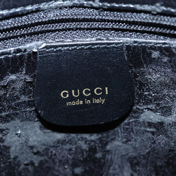 GUCCI Hand Bag Leather Black Gold 000 2058 0569 0 Auth 109125