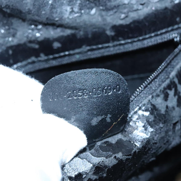 GUCCI Hand Bag Leather Black Gold 000 2058 0569 0 Auth 109125