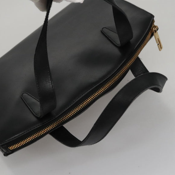 GUCCI Hand Bag Leather Black Gold 000 2058 0569 0 Auth 109125