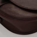 Christian Dior Shoulder Bag Leather Bordeaux Gold Auth 109198-15