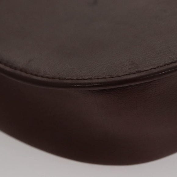 Christian Dior Shoulder Bag Leather Bordeaux Gold Auth 109198