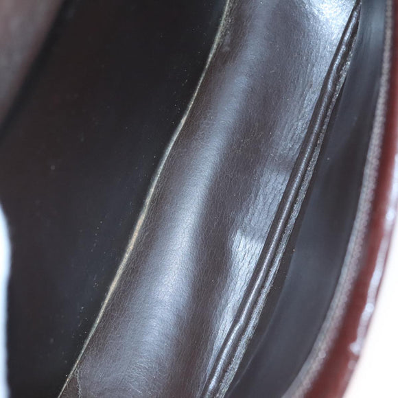 Christian Dior Shoulder Bag Leather Bordeaux Gold Auth 109198