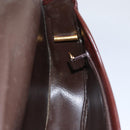 Christian Dior Shoulder Bag Leather Bordeaux Gold Auth 109198-20