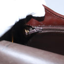 Christian Dior Shoulder Bag Leather Bordeaux Gold Auth 109198-22