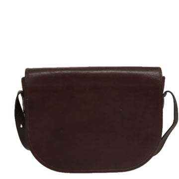 Christian Dior Shoulder Bag Leather Bordeaux Gold Auth 109198 - 0