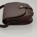 Christian Dior Shoulder Bag Leather Bordeaux Gold Auth 109198-4