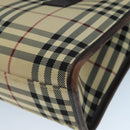 BURBERRY Nova Check Hand Bag Canvas Beige Auth 109208-9