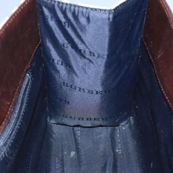 BURBERRY Nova Check Hand Bag Canvas Beige Auth 109208