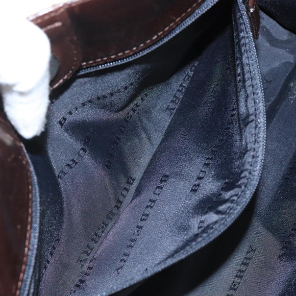 BURBERRY Nova Check Hand Bag Canvas Beige Auth 109208