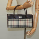 BURBERRY Nova Check Hand Bag Canvas Beige Auth 109208-20