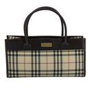 BURBERRY Nova Check Hand Bag Canvas Beige Auth 109208-13