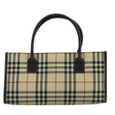 BURBERRY Nova Check Hand Bag Canvas Beige Auth 109208-2