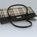 BURBERRY Nova Check Hand Bag Canvas Beige Auth 109208-6