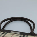 BURBERRY Nova Check Hand Bag Canvas Beige Auth 109208-8
