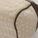 BVLGARI Hand Bag Canvas Beige Auth 109212-15