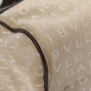 BVLGARI Hand Bag Canvas Beige Auth 109212-16