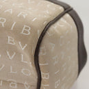 BVLGARI Hand Bag Canvas Beige Auth 109212-9