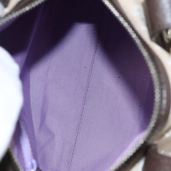 BVLGARI Hand Bag Canvas Beige Auth 109212