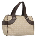 BVLGARI Hand Bag Canvas Beige Auth 109212-1