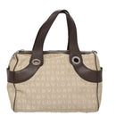 BVLGARI Hand Bag Canvas Beige Auth 109212-13