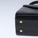 GIVENCHY Hand Bag Leather Black Gold Auth 109282-8