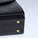 GIVENCHY Hand Bag Leather Black Gold Auth 109282-15