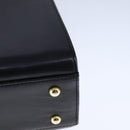 GIVENCHY Hand Bag Leather Black Gold Auth 109282-17