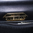 GIVENCHY Hand Bag Leather Black Gold Auth 109282-20