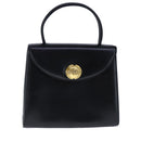 GIVENCHY Hand Bag Leather Black Gold Auth 109282-13