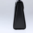 GIVENCHY Hand Bag Leather Black Gold Auth 109282-3