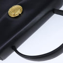 GIVENCHY Hand Bag Leather Black Gold Auth 109282-6